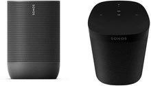 Load image into Gallery viewer, Sonos Move - Battery-Powered Smart Speaker, Wi-Fi and Bluetooth with Alexa Built-in - Black Bundle with Sonos One (Gen 2)
